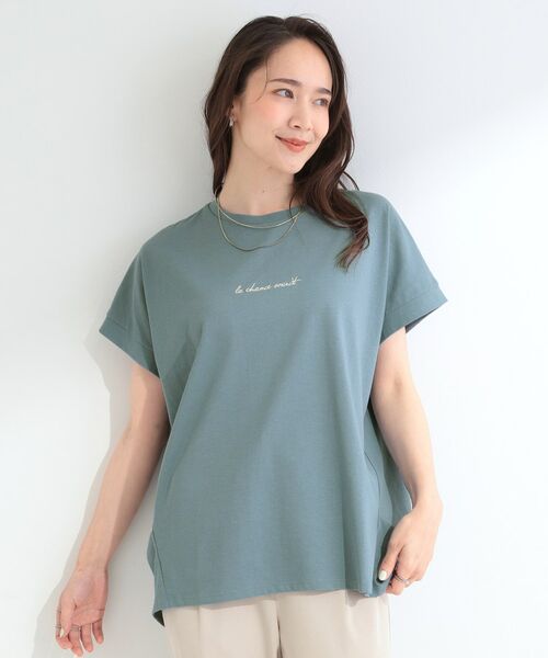SHOO・LA・RUE / シューラルー カットソー | 【汗じみ防止/ひんやり/S-LL】インせず着られる 刺繍ロゴTシャツ | 詳細13