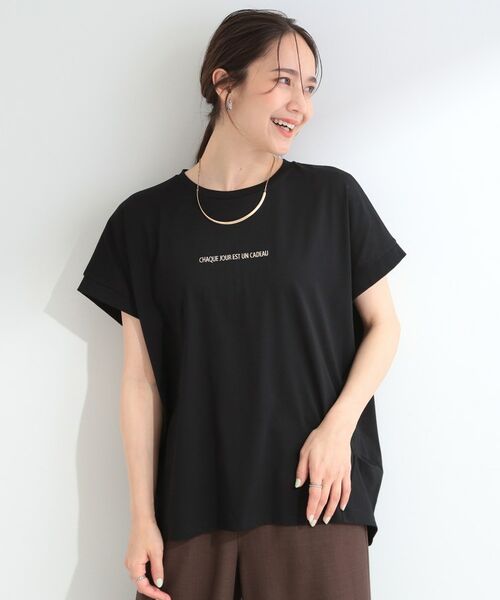 SHOO・LA・RUE / シューラルー カットソー | 【汗じみ防止/ひんやり/S-LL】インせず着られる 刺繍ロゴTシャツ | 詳細17