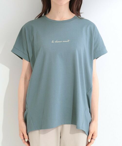 SHOO・LA・RUE / シューラルー カットソー | 【汗じみ防止/ひんやり/S-LL】インせず着られる 刺繍ロゴTシャツ | 詳細25