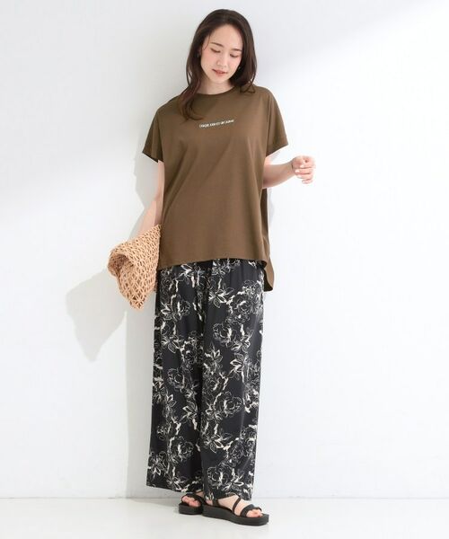 SHOO・LA・RUE / シューラルー カットソー | 【汗じみ防止/ひんやり/S-LL】インせず着られる 刺繍ロゴTシャツ | 詳細3
