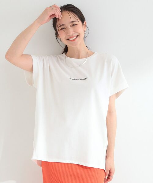SHOO・LA・RUE / シューラルー カットソー | 【汗じみ防止/ひんやり/S-LL】インせず着られる 刺繍ロゴTシャツ | 詳細5
