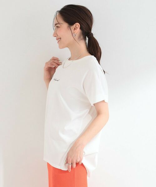SHOO・LA・RUE / シューラルー カットソー | 【汗じみ防止/ひんやり/S-LL】インせず着られる 刺繍ロゴTシャツ | 詳細6
