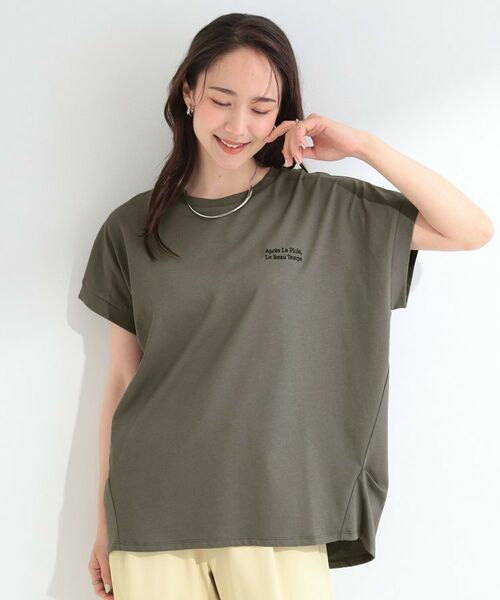 SHOO・LA・RUE / シューラルー カットソー | 【汗じみ防止/ひんやり/S-LL】インせず着られる 刺繍ロゴTシャツ | 詳細9