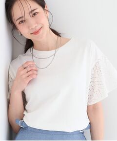 SHOO・LA・RUE / シューラルー カットソー | 【汗じみ防止/ひんやり/S-LL】お袖フレアレースTシャツ