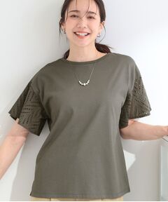 SHOO・LA・RUE / シューラルー カットソー | 【汗じみ防止/ひんやり/S-LL】お袖フレアレースTシャツ