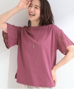 SHOO・LA・RUE / シューラルー カットソー | 【汗じみ防止/ひんやり/S-LL】お袖フレアレースTシャツ
