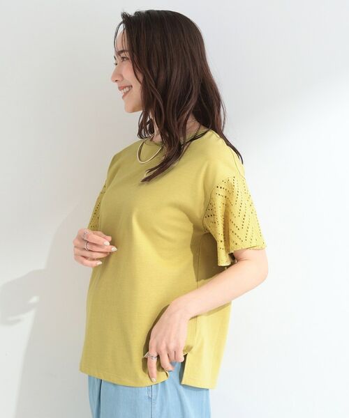 SHOO・LA・RUE / シューラルー カットソー | 【汗じみ防止/ひんやり/S-LL】お袖フレアレースTシャツ | 詳細10