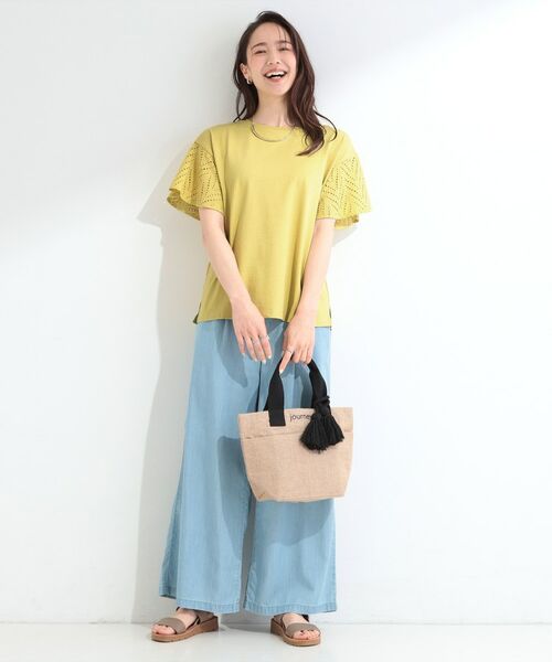 SHOO・LA・RUE / シューラルー カットソー | 【汗じみ防止/ひんやり/S-LL】お袖フレアレースTシャツ | 詳細11