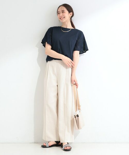 SHOO・LA・RUE / シューラルー カットソー | 【汗じみ防止/ひんやり/S-LL】お袖フレアレースTシャツ | 詳細19