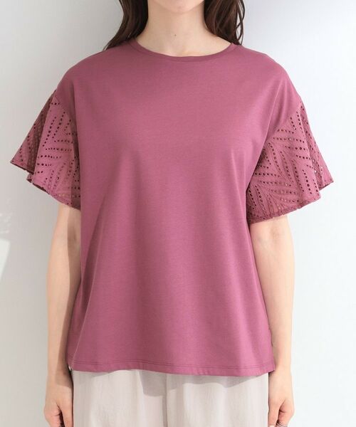 SHOO・LA・RUE / シューラルー カットソー | 【汗じみ防止/ひんやり/S-LL】お袖フレアレースTシャツ | 詳細21
