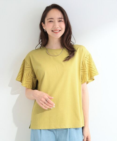 SHOO・LA・RUE / シューラルー カットソー | 【汗じみ防止/ひんやり/S-LL】お袖フレアレースTシャツ | 詳細9