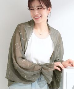 【ひんやり】2WAYラインフラワー柄ボレロ