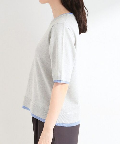 SHOO・LA・RUE / シューラルー ニット・セーター | 【二の腕隠れる/コットン混】配色使いで差がつく 洗える五分袖ニット | 詳細14
