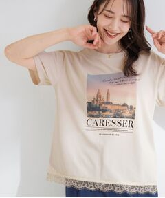 SHOO・LA・RUE / シューラルー Tシャツ | 【S-LL/UV】選べる3柄 裾レースひんやりプリントTシャツ
