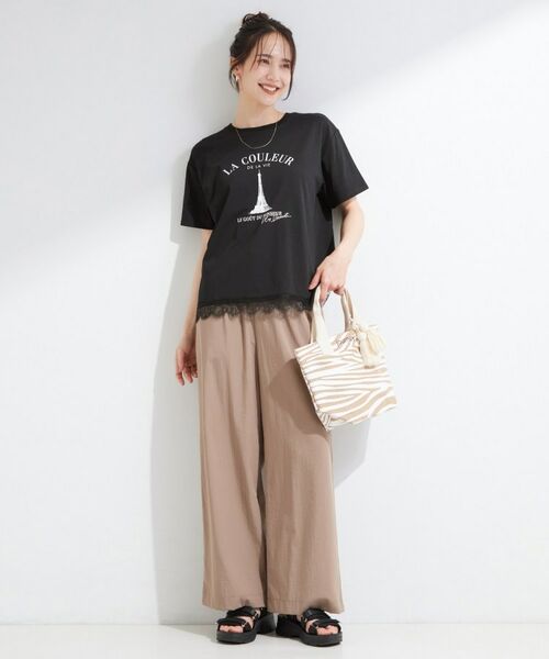 SHOO・LA・RUE / シューラルー Tシャツ | 【S-LL/UV】選べる3柄 裾レースひんやりプリントTシャツ | 詳細11