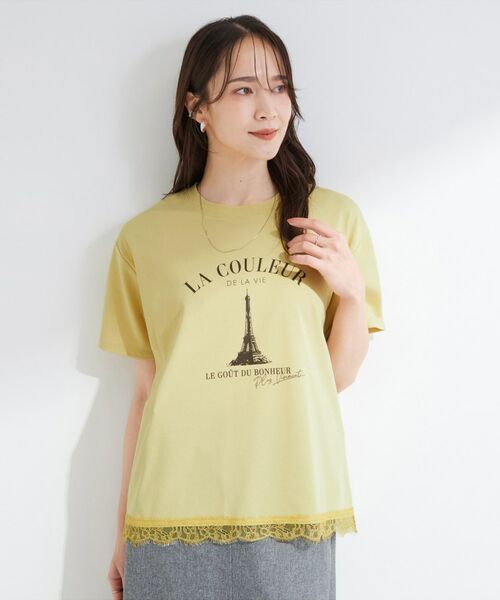 SHOO・LA・RUE / シューラルー Tシャツ | 【S-LL/UV】選べる3柄 裾レースひんやりプリントTシャツ | 詳細13