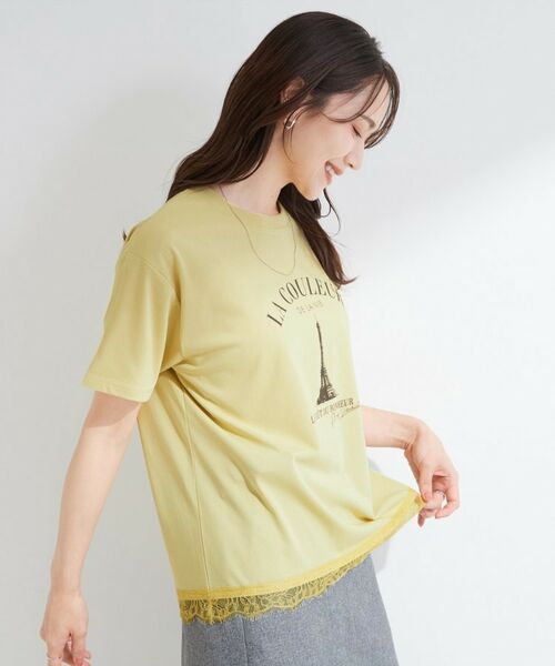 SHOO・LA・RUE / シューラルー Tシャツ | 【S-LL/UV】選べる3柄 裾レースひんやりプリントTシャツ | 詳細14