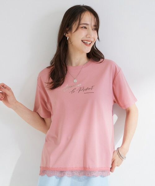SHOO・LA・RUE / シューラルー Tシャツ | 【S-LL/UV】選べる3柄 裾レースひんやりプリントTシャツ | 詳細21