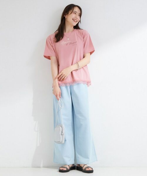 SHOO・LA・RUE / シューラルー Tシャツ | 【S-LL/UV】選べる3柄 裾レースひんやりプリントTシャツ | 詳細23