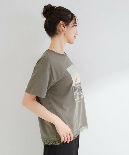 SHOO・LA・RUE / シューラルー Tシャツ | 【S-LL/UV】選べる3柄 裾レースひんやりプリントTシャツ | 詳細6