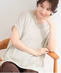 SHOO・LA・RUE / シューラルー その他トップス | 【2点SET/洗濯機可/S-LL】体型カバーも叶う ラメ畦ニット＆タンクSET