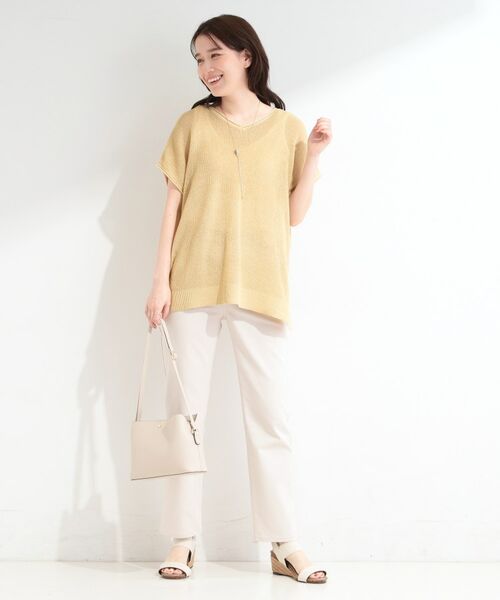 SHOO・LA・RUE / シューラルー その他トップス | 【2点SET/洗濯機可/S-LL】体型カバーも叶う ラメ畦ニット＆タンクSET | 詳細12