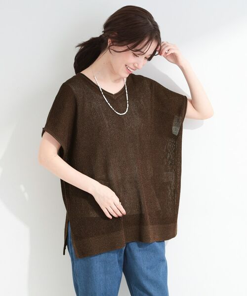SHOO・LA・RUE / シューラルー その他トップス | 【2点SET/洗濯機可/S-LL】体型カバーも叶う ラメ畦ニット＆タンクSET | 詳細15
