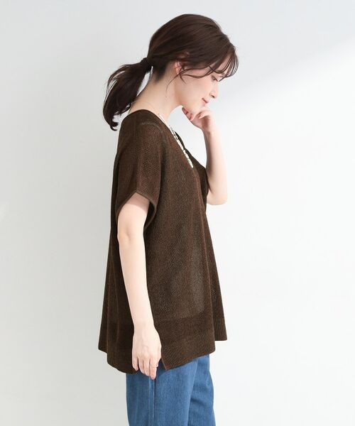 SHOO・LA・RUE / シューラルー その他トップス | 【2点SET/洗濯機可/S-LL】体型カバーも叶う ラメ畦ニット＆タンクSET | 詳細16
