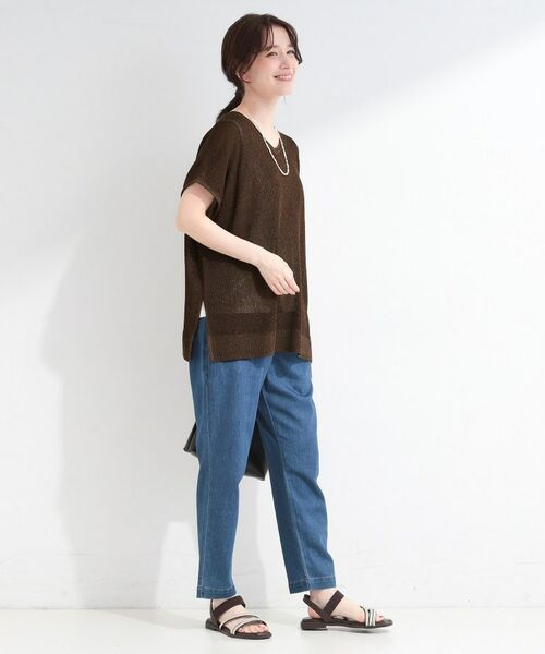 SHOO・LA・RUE / シューラルー その他トップス | 【2点SET/洗濯機可/S-LL】体型カバーも叶う ラメ畦ニット＆タンクSET | 詳細20