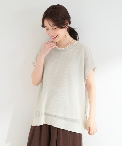 SHOO・LA・RUE / シューラルー その他トップス | 【2点SET/洗濯機可/S-LL】体型カバーも叶う ラメ畦ニット＆タンクSET | 詳細3