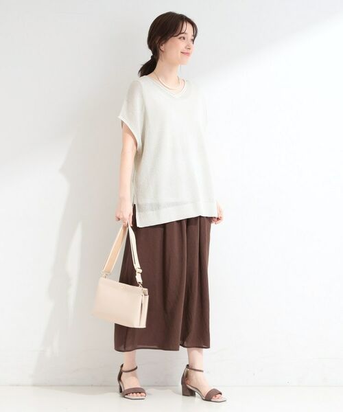 SHOO・LA・RUE / シューラルー その他トップス | 【2点SET/洗濯機可/S-LL】体型カバーも叶う ラメ畦ニット＆タンクSET | 詳細5