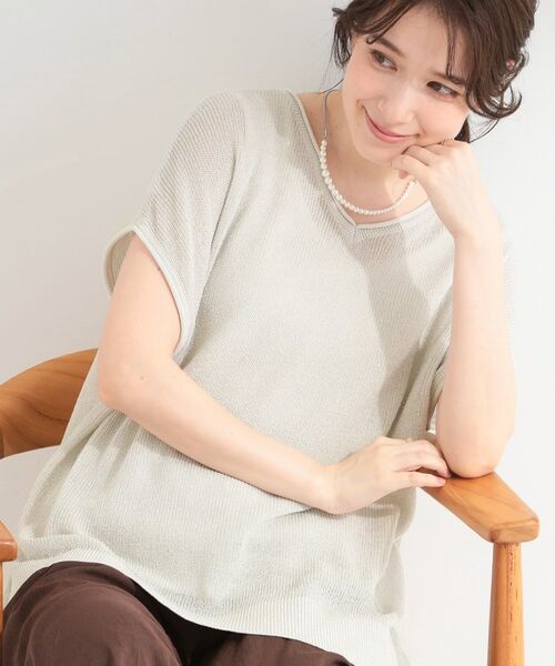 SHOO・LA・RUE / シューラルー その他トップス | 【2点SET/洗濯機可/S-LL】体型カバーも叶う ラメ畦ニット＆タンクSET（オフホワイト(003)）