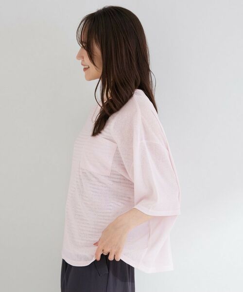 SHOO・LA・RUE / シューラルー カットソー | 【S-LL/体型カバー】ゆるっとこなれる 大人のシアースラブTシャツ | 詳細10