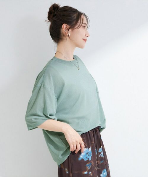 SHOO・LA・RUE / シューラルー カットソー | 【S-LL/体型カバー】ゆるっとこなれる 大人のシアースラブTシャツ | 詳細2