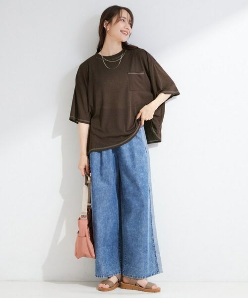 SHOO・LA・RUE / シューラルー カットソー | 【S-LL/体型カバー】ゆるっとこなれる 大人のシアースラブTシャツ | 詳細7