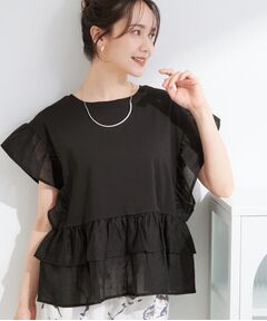 SHOO・LA・RUE / シューラルー カットソー | 【S-LL】着るだけで決まる 主役級 ドッキング フリルトップス