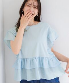 SHOO・LA・RUE / シューラルー カットソー | 【S-LL】着るだけで決まる 主役級 ドッキング フリルトップス