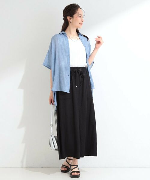 SHOO・LA・RUE / シューラルー ロング・マキシ丈スカート | 【ひんやり/S-LL/洗濯機可】やわらかタッチ ベイカーゆるナロースカート | 詳細3
