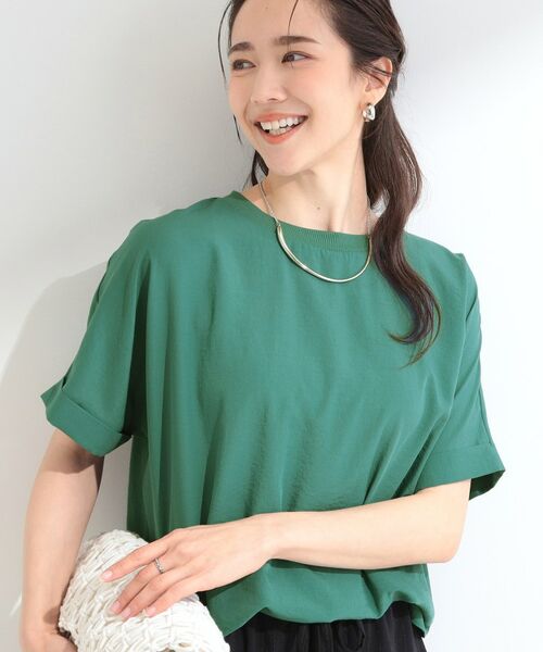 SHOO・LA・RUE / シューラルー シャツ・ブラウス | 【ひんやり/着丈選べる】洗濯後しわになりにくい ドルマンブラウス(グリーン(024))