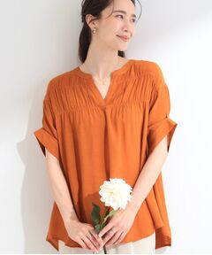 SHOO・LA・RUE / シューラルー シャツ・ブラウス | 【ひんやり/UV/2WAYスリーブ】インせず着られる シャーリングスキッパーブラウス