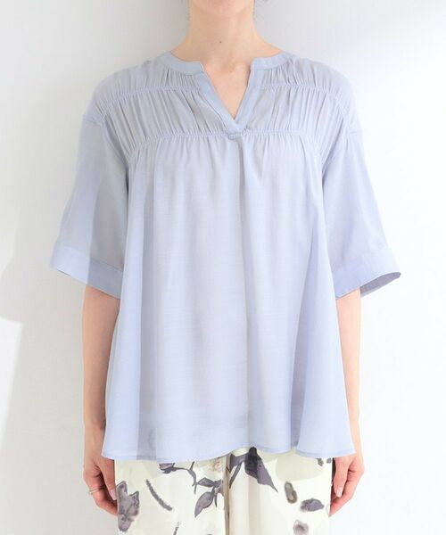 SHOO・LA・RUE / シューラルー シャツ・ブラウス | 【ひんやり/UV/2WAYスリーブ】インせず着られる シャーリングスキッパーブラウス | 詳細22