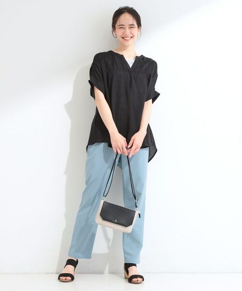 SHOO・LA・RUE / シューラルー シャツ・ブラウス | 【ひんやり/UV/2WAYスリーブ】インせず着られる シャーリングスキッパーブラウス | 詳細6