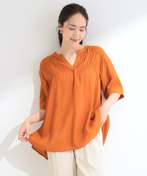 SHOO・LA・RUE / シューラルー シャツ・ブラウス | 【ひんやり/UV/2WAYスリーブ】インせず着られる シャーリングスキッパーブラウス | 詳細8