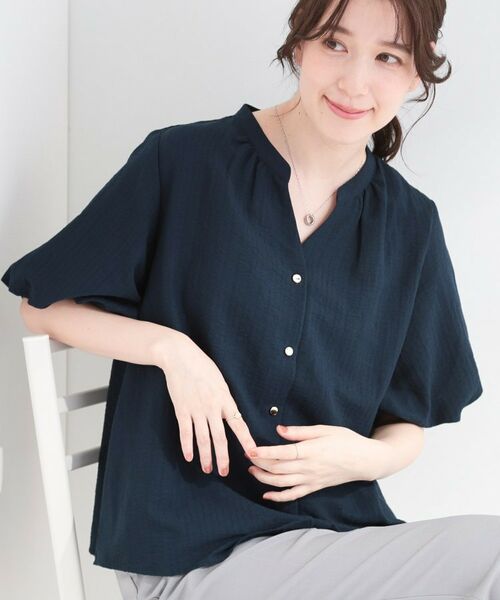 SHOO・LA・RUE / シューラルー シャツ・ブラウス | バルーンスリーブブラウス（ネイビー(094)）