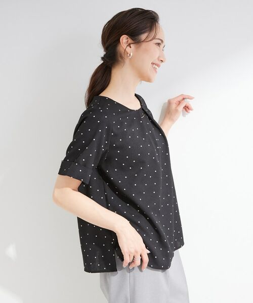 SHOO・LA・RUE / シューラルー シャツ・ブラウス | 【通気性】メタルバーがアクセント ドット柄タックブラウス | 詳細10