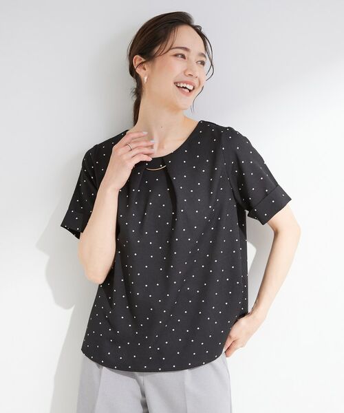SHOO・LA・RUE / シューラルー シャツ・ブラウス | 【通気性】メタルバーがアクセント ドット柄タックブラウス | 詳細9