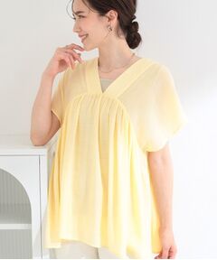 SHOO・LA・RUE / シューラルー シャツ・ブラウス | 【ひんやり/UV/体型カバー】インせず着られる Vネックギャザーブラウス