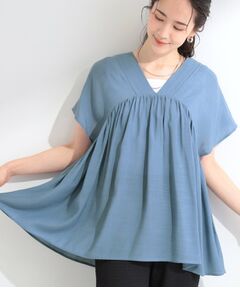SHOO・LA・RUE / シューラルー シャツ・ブラウス | 【ひんやり/UV/体型カバー】インせず着られる Vネックギャザーブラウス