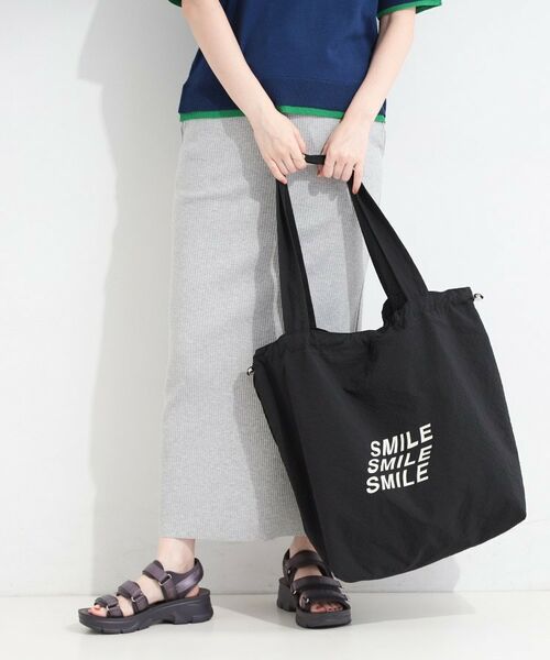 SHOO・LA・RUE / シューラルー トートバッグ | ロゴプリントトートバッグ（ブラック(019)）