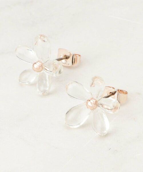 SHOO・LA・RUE / シューラルー ピアス・イヤリング | クリアフラワーピアス（ピンクゴールド(005)）